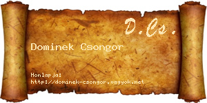 Dominek Csongor névjegykártya